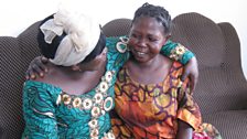 Josephine (right) being comforted by Heal Africa Counsellor, Rehema (left)