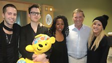 Ellie Goulding plus her band with Sir Terry and Pudsey!