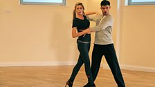 Abbey and Aljaz rehearse their Paso Doble...