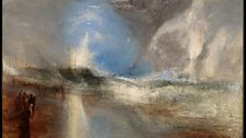 Rockets and Blue Lights (close at Hand) to warn Steam-Boats of Shoal-Water by J.M.W. Turner, 1840, oil on canvas