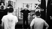 Boxing coach Davey Savage at the ARGO boxing club in Drumchapel.