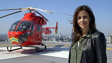 Julia on Helipad at London’s Air Ambulance Service.