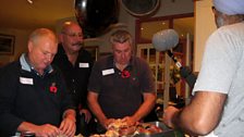 Fishermen’s Friends John Leftbridge, Jon Cleave and Jeremy Brown get to work on the crab as they chat to Hardeep.