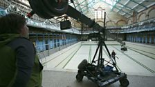 Filming at Victoria Baths in Manchester