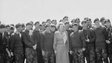 Margaret Thatcher amongst the troops