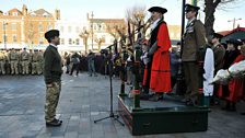 Lt Col Tom Bewick requests the Mayor of Salisbury to present medals