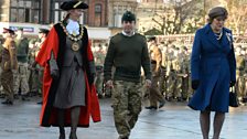 Councillor Mrs Penny Brown had just presented Afghanistan operational medals to soldiers from 4 Rifles