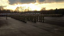 Soldiers line up at Ward Barracks in Bulford