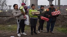 Receiving their shoebox