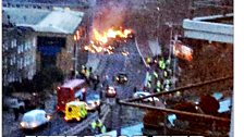 The Vauxhall Helicopter Crash as it appeared on the front page of the Evening Standard.