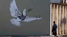 Banksy Graffiti Art On West Bank Barrier