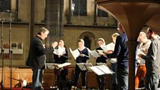 Peter Phillips rehearses Arvo Part with the Tallis Scholars