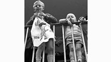 Archive photograph of Debbie Richardson on the Manor Road estate