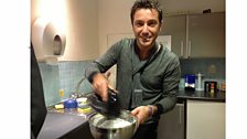 Gino D'Acampo whisking the egg whites