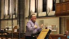 Roger Sayer expressing his point to Temple Church Choir on 19th December 2013