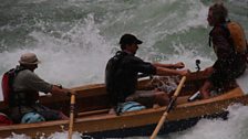 Powering hard through the rapids in Marble Canyon