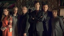 Molly, Mary Morstan, John Watson, Sherlock, Detective Inspector Lestrade & Mrs Hudson