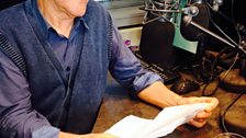 David Neilson in the studio, recording this edition