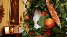 Wreath on the door of the house