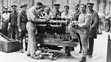 Servicemen at Halton, Buckinghamshire, where the newly-formed Royal Flying Corps started to train its technical staff.