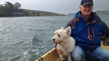 Mike and his dog, on the Lough