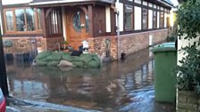 Sandbags on a doorstep