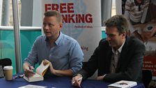 Patrick Ness and Dr Charles Fernyhough book signing.