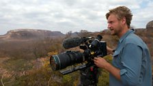 Director Ted Giffords filming tufted capuchin monkeys in Serra da Capivara National Park