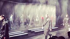 Fake rain at the Topman Show.