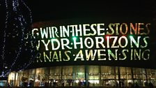 This was the festive scene as we left the Wales Millennium Centre at the end of the Category Auditions