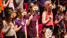 Children from Junior Conservatoire of the Royal Conservatoire of Scotland rehearsing Noye's Fludde.