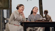 Elena Zaremba as Mme Larina and Larissa Diadkova as Filippyevna