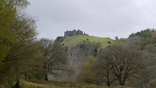 The spectacularly sited Carreg Cennen Castle