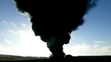 The plume of smoke rising above North Yorkshire