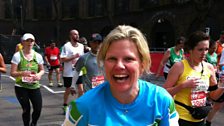 Anneka's sister Jules completing The London Marathon.