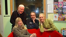 Becky Mills with Lee, Mark & David Durberville at ˿ Radio Leeds