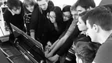 The 16 pianists and 32 hands involved in the Royal Northern College of Music's World Record attempt