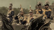 Kaiser Wilhelm II of Germany (1859 - 1941), with King George V (1865 - 1936)