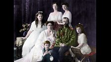Nicholas, Alexandra & children, the family of Tsar Nicholas II of Russia 1910s.