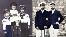 George V + Nicholas II as children and adults