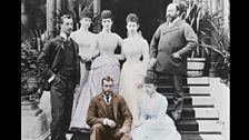 King Edward VII as Prince of Wales (right), Queen Alexandra as Princess of Wales (third from left) and their five children.