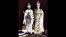 George V (1865 - 1936) with his wife, Mary of Teck (1867 - 1953) in their coronation robes.