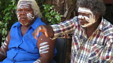 Cockatoo Islanders at the opening of a new open cast iron ore mining operation on their island