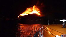 Firefighters at Hastings Pier