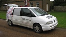 The radio car at the final location, Lexham Hall