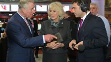 HRH The Prince of Wales and The Duchess of Cornwall with Ros Atkins