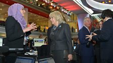 HRH The Prince of Wales and The Duchess of Cornwall in the ý Newsroom meeting Rabiya Limbada