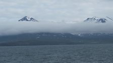 View from Husavik - clouds hanging in the air.