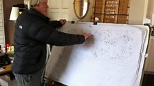 Al Blake explains the complex mapping system of his Green Burial Site