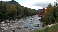 The river and hills near Loon Mountain, New Hampshire, USA